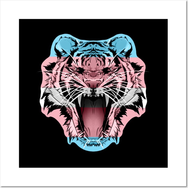 illustrated TIGER PRIDE series - (trans flag pride) Wall Art by illustratelaw